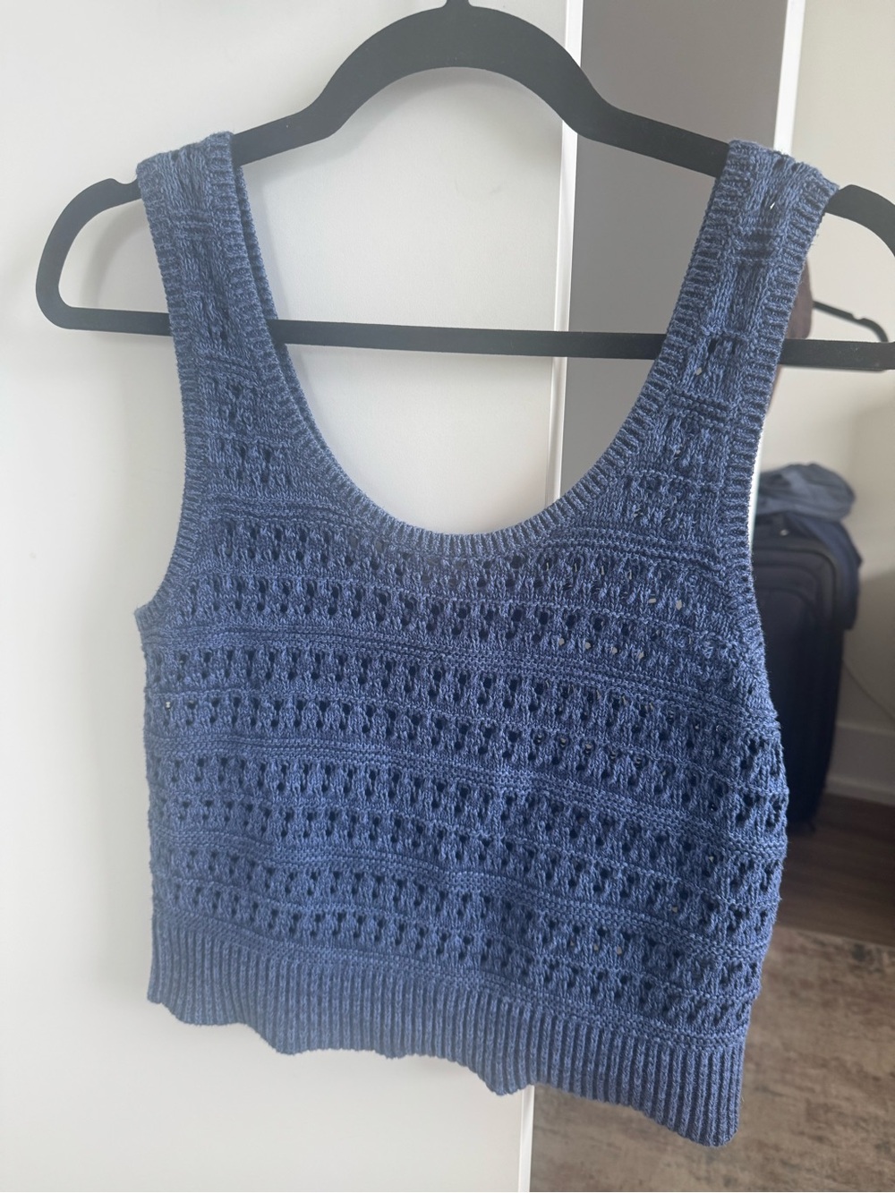 Old Navy Blue Crochet Knit Tank